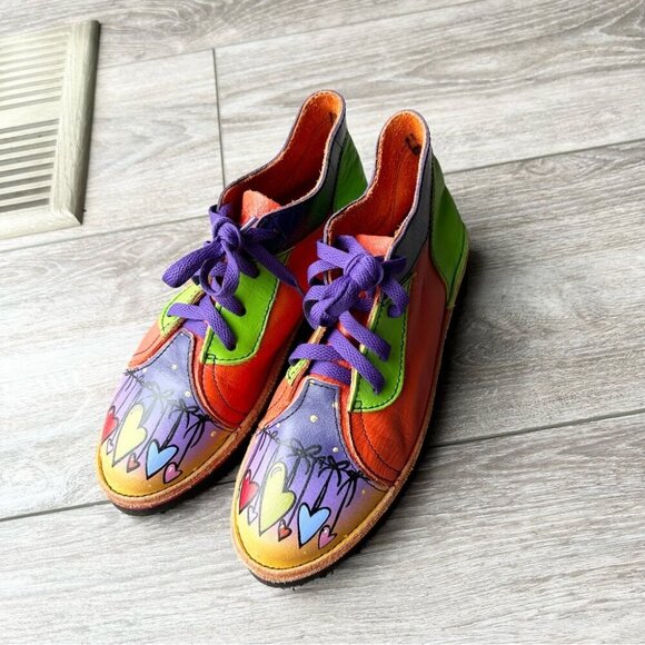 Soletech Shoes - Soletech Hand Painted  Soft Leather Design Lace Up Shoes